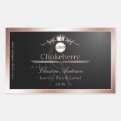 Black Product Label Rose Gold Frame Logo Monogram (Voorkant)