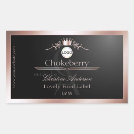 Black Product Label Rose Gold Frame Logo Monogram