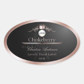 Black Product Label Rose Gold Frame Logo Monogram (Voorkant)