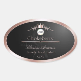 Black Product Label Rose Gold Frame Logo Monogram