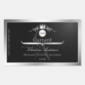 Black Product Label Silver Frame Logo and Monogram (Voorkant)