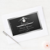 Black Product Label Silver Frame Logo and Monogram (Envelop)