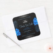 Black Product Label Sky Blue Hawaiian Flowers Logo (Envelop)