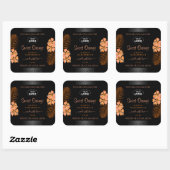 Black Product Labels Oranje Hawaiian Flowers Logo (Vel)