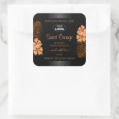 Black Product Labels Oranje Hawaiian Flowers Logo (Tas)
