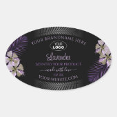Black Product Labels Paarse Hawaii Flowers Logo (Voorkant)