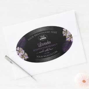 Black Product Labels Paarse Hawaii Flowers Logo