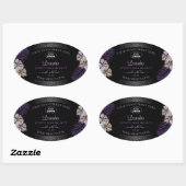 Black Product Labels Paarse Hawaii Flowers Logo (Vel)