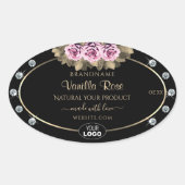 Black Product Packaging Labels Rozen Diamonds Logo (Voorkant)