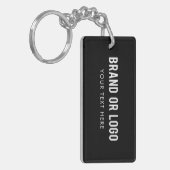 Black Professional Business Company Logo Black Sleutelhanger (Voorkant Links)