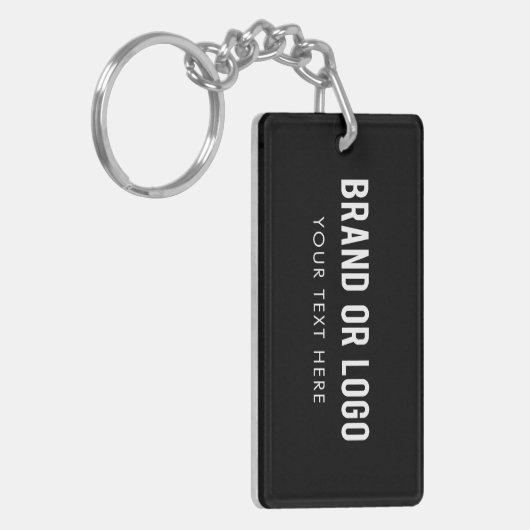 Black Professional Business Company Logo Black Sleutelhanger (Voorkant Links)