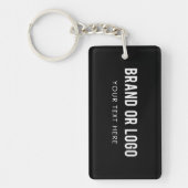 Black Professional Business Company Logo Black Sleutelhanger (Voorkant)