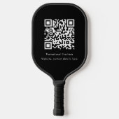 Black Professional Business Logo Tekst QR-code Pickleball Paddle (Achterkant)