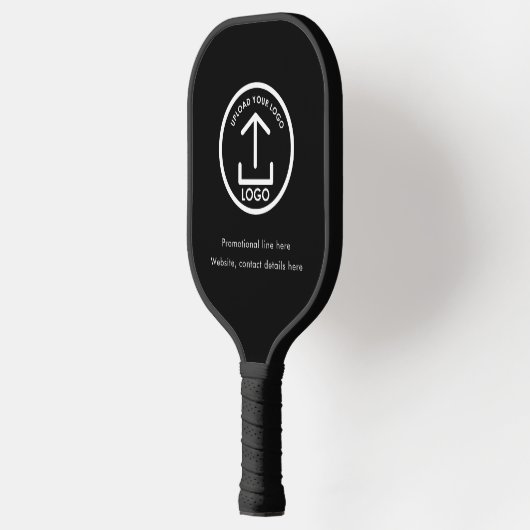 Black Professional Business Logo Tekst QR-code Pickleball Paddle (Links)