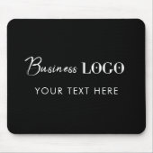 Black Professional Company Business Logo en tekst Muismat (Voorkant)