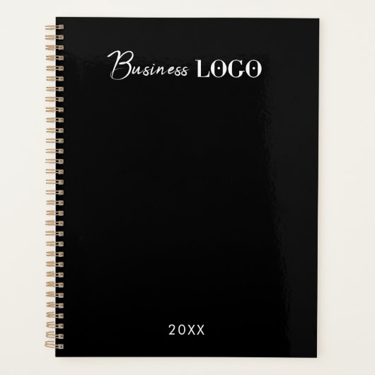 Black Professional Company Business Logo en tekst Planner (Voorkant)