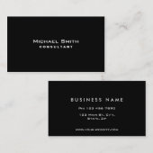 Black Professional elegant modern Visitekaartje (Voorkant / Achterkant)