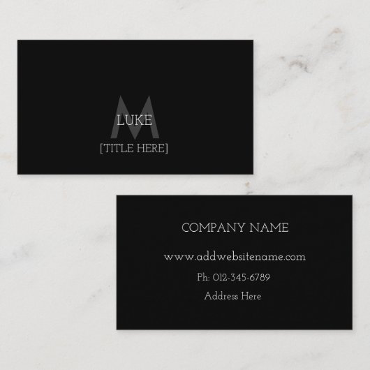 Black Professional Elegant Visitekaartjes (Voorkant / Achterkant)