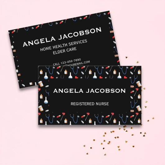 Black Professional Medical Registered Nurse Visitekaartje