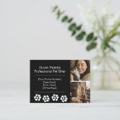 Black Professional Pet Sitter & Dog Walker  Visitekaartje (Staand voorkant)