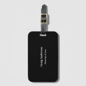 Black Professional Plain Modern Elegant Bagagelabel (Voorkant (verticaal))