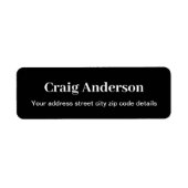 Black Professional Plain Modern Elegant Etiket (Voorkant)