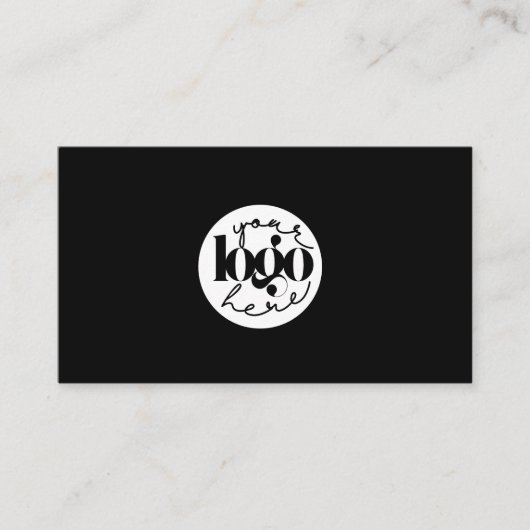 Black Professional QR Code Business Logo Visitekaartje (Voorkant)