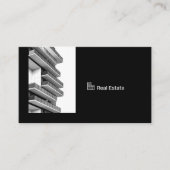 Black Professional Real Estate Agent Photo QR Code Visitekaartje (Voorkant)