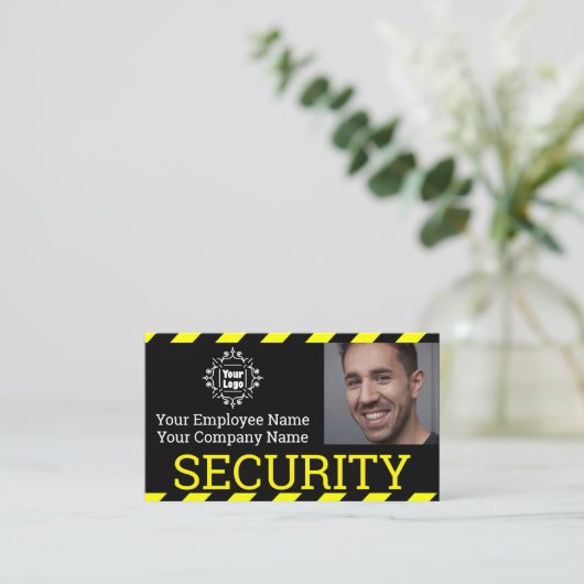 Black Professional Security Guard Foto ID Let op Visitekaartje (Staand voorkant)