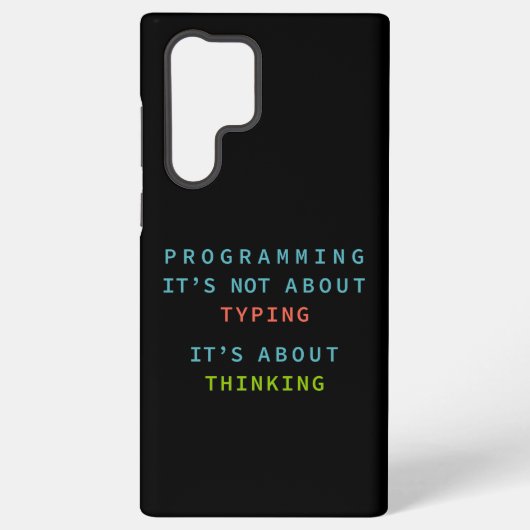 Black Programming Thinking Logic Code Samsung Galaxy Hoesje (Achterkant)