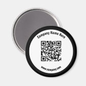 Black Promotional Bedrijfsnaam QR Code Magneet (Voorkant / Achterkant)