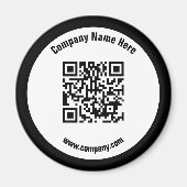 Black Promotional Bedrijfsnaam QR Code Magneet (Voorkant)