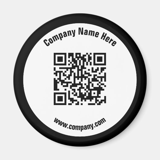 Black Promotional Bedrijfsnaam QR Code Magneet (Voorkant)