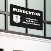 Black Promotional Business Banner with Logo (Buitenkant Gebouw)