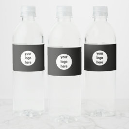 Black Promotional Business Company Logo Customer Waterfles Etiket