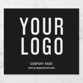 Black Promotional Business Logo Sparkling Wijnetiket (Enkel label)