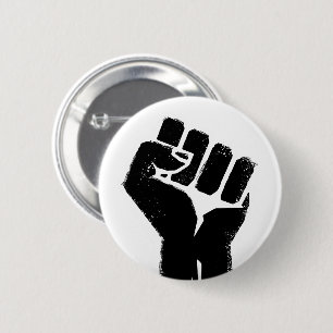 Black Protest Fist Ronde Button 5,7 Cm
