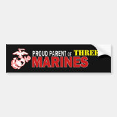 Black Proud Parent Multiple Marines Bumpersticker (Voorkant)