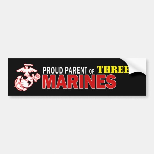 Black Proud Parent Multiple Marines Bumpersticker (Voorkant)