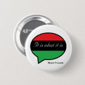 Black Proverb Button (Voorkant /achterkant)