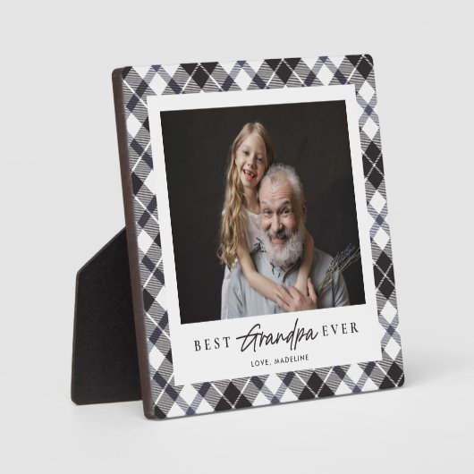 Black Pset Best Grandpa Ever Plaque Fotoplaat (Voorkant)
