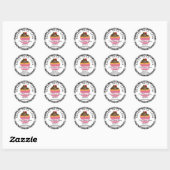 Black Pset Bked with Love Kerstcupcakes Ronde Sticker (Vel)