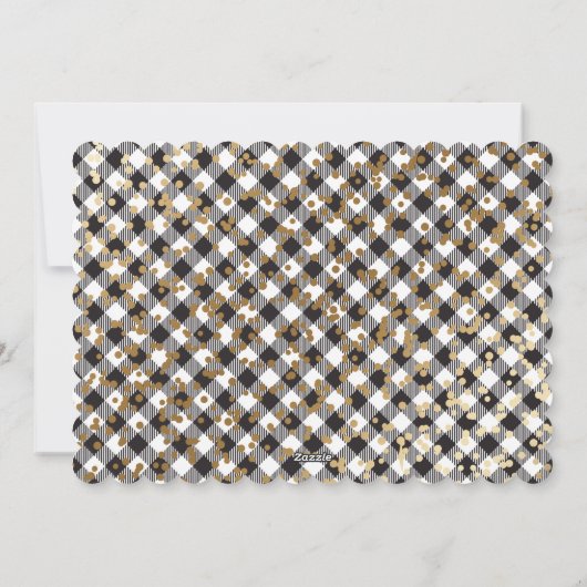 Black Pset Gold-kerstfoto Magic Lights Feestdagenkaart (Achterkant)