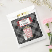 Black Pset Popcorn Retro Paper Bag Bedankzakje (Gezegeld)
