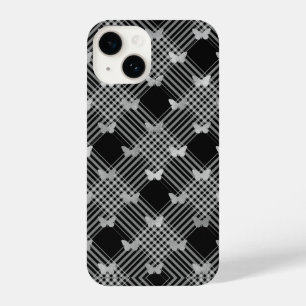 Black Pset & Silver Butterflies iPhone 14 Hoesjes Hoesje