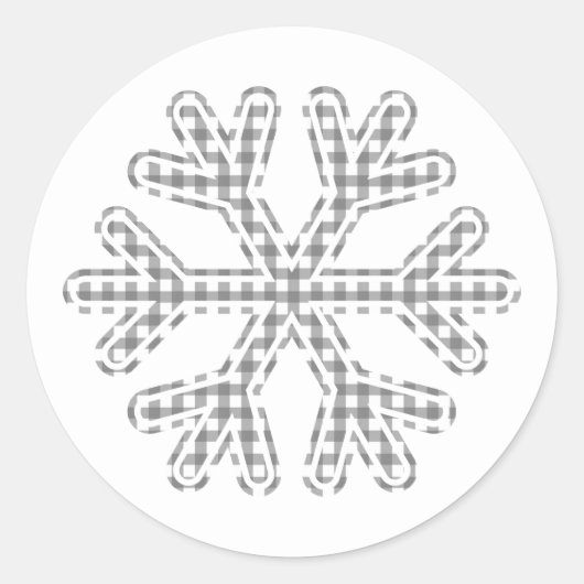 Black Pset Snowflake Rustic Country Kerstmis Ronde Sticker (Voorkant)
