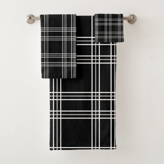 Black Pset Tartan Bad Handdoek (Insitu)
