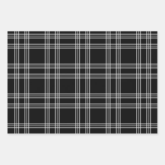 Black Pset Tartan Inpakpapier Vel (Voorkant 2)