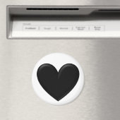 Black Puffy Heart Magneet (Insitu (Vaatwasser))