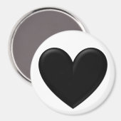 Black Puffy Heart Magneet (Voorkant / Achterkant)